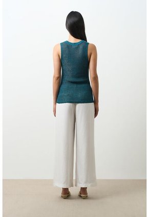 Camiseta Tejida Para Mujer Efecto Metalizado Lúrex Camiseta Tejida Para Mujer Efecto Metalizado Lúrex Azul Aguamarina S VÉLEZ