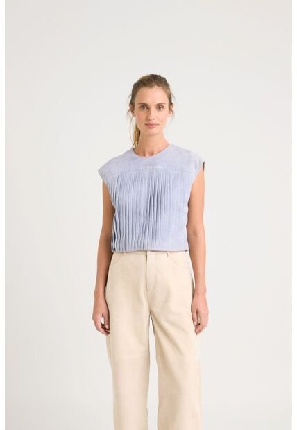 Camisa Clavel En Cuero Gamuza Para Mujer Detalle Prenses Camisa Clavel En Cuero Gamuza Para Mujer Detalle Prenses Azul Claro M VÉLEZ