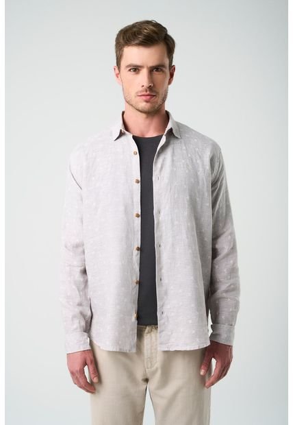 Camisa Lyra De Lino Para Hombre Estampada Camisa Lyra De Lino Para Hombre Estampada Gris M Vélez