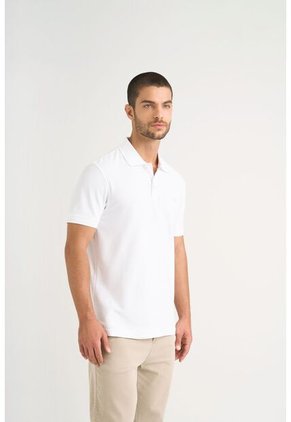 Polo Para Hombre Semi Fit Detalle Jacquard Polo Para Hombre Semi Fit Detalle Jacquard Blanco L VÉLEZ