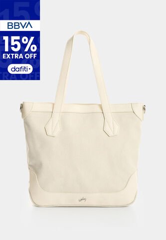 Shopping En Lona Y Cuero Para Mujer Aurelia Shopping En Lona Y Cuero Para Mujer Aurelia Blanco VÉLEZ Vélez