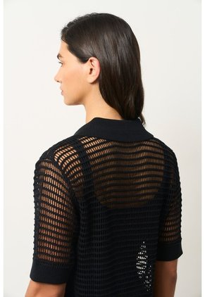 Polo Tejida Lascar Para Mujer Fit Holgado Polo Tejida Lascar Para Mujer Fit Holgado Negro L VÉLEZ