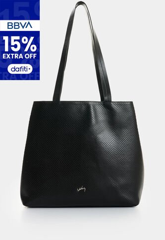 Shopping Munai En Cuero Grabado Para Mujer Shopping Munai En Cuero Grabado Para Mujer Negro VÉLEZ Vélez