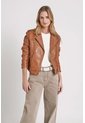 Chaqueta Biker Natura De Cuero Para Mujer Semi Ajustada Chaqueta Biker Natura De Cuero Para Mujer Semi Ajustada Miel S VÉLEZ de Vélez