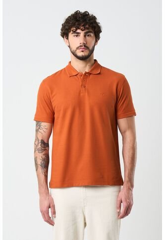 Polo Para Hombre Semi Fit Detalle Jacquard Polo Para Hombre Semi Fit Detalle Jacquard Naranja XS VÉLEZ Vélez