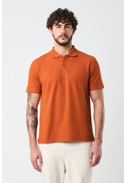 Polo Para Hombre Semi Fit Detalle Jacquard Polo Para Hombre Semi Fit Detalle Jacquard Naranja XS VÉLEZ