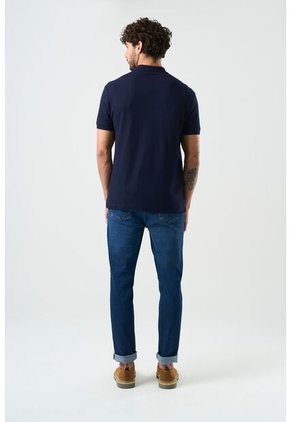 Polo Manga Corta Essential Para Hombre Textura Polo Manga Corta Essential Para Hombre Textura Azul Oscuro M VÉLEZ