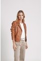 Chaqueta Biker Natura De Cuero Para Mujer Semi Ajustada Chaqueta Biker Natura De Cuero Para Mujer Semi Ajustada Miel S VÉLEZ de Vélez