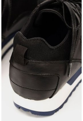 Tenis Engeil De Cuero Para Hombre Suela Bicolor Negro Tenis Engeil De Cuero Para Hombre Suela Bicolor Negro 40 Vélez