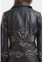 Biker Iris De Cuero Para Mujer Detalles Bordados Con Pedrería Biker Iris De Cuero Para Mujer Detalles Bordados Con Pedrería Negro XXL VÉLEZ de Vélez
