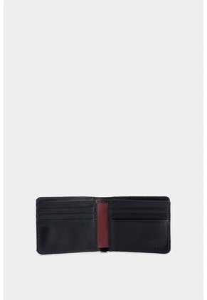 Billetera De Cuero Leather Contrastes Negro Billetera De Cuero Leather Contrastes Negro VÉLEZ
