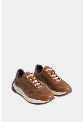 Tenis Bombay De Cuero Liso Y Gamuzado Para Hombre Vira En Talón Tenis Bombay De Cuero Liso Y Gamuzado Para Hombre Vira En Talón Miel 41 Vélez