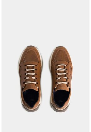 Tenis Bombay De Cuero Liso Y Gamuzado Para Hombre Vira En Talón Tenis Bombay De Cuero Liso Y Gamuzado Para Hombre Vira En Talón Miel 41 Vélez