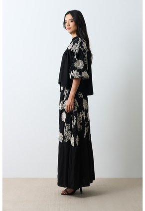 Falda Maxi Con Recogidos Para Mujer Bruma Falda Maxi Con Recogidos Para Mujer Bruma Negro 12 VÉLEZ