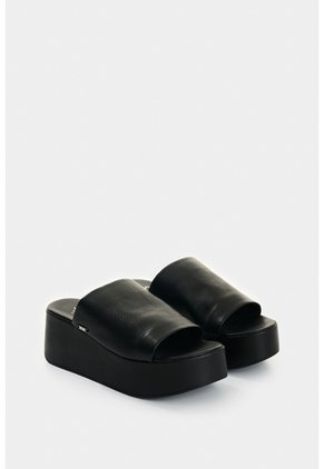 Sandalia Plataforma De Cuero Para Mujer Venus Sandalia Plataforma De Cuero Para Mujer Venus Negro 39 VÉLEZ