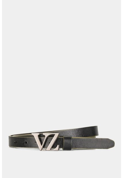 Cinturón Unifaz Monograma De Cuero Para Mujer Chapa VZ Cinturón Unifaz Monograma De Cuero Para Mujer Chapa VZ Negro L VÉLEZ