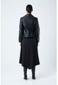 Chaqueta Silueta Tipo Biker De Cuero Para Mujer Cremalleras Chaqueta Silueta Tipo Biker De Cuero Para Mujer Cremalleras Negro M VÉLEZ de Vélez