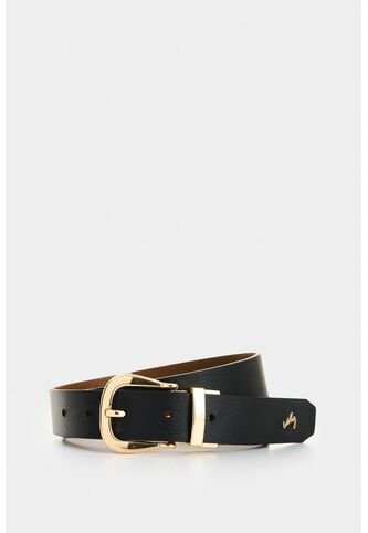 Cinturón Doble Faz De Cuero Liso Para Mujer Lascar Cinturón Doble Faz De Cuero Liso Para Mujer Lascar Negro M VÉLEZ Vélez