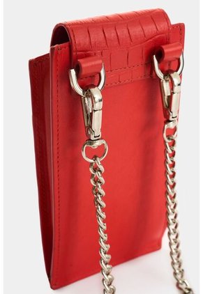 Porta Celular Serpia De Cuero Para Mujer Grabado Porta Celular Serpia De Cuero Para Mujer Grabado Rojo VÉLEZ
