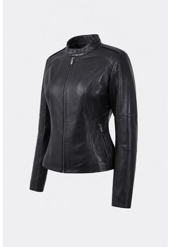 Chaqueta Rider De Cuero Para Mujer Fit Slim Chaqueta Rider De Cuero Para Mujer Fit Slim Negro L VÉLEZ Vélez
