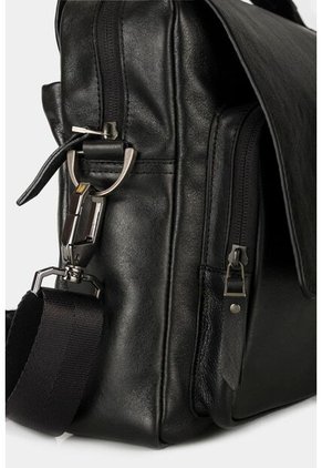 Maletín Portátil Ferrat De Cuero Para Hombre Doble Sistema De Cierre Maletín Portátil Ferrat De Cuero Para Hombre Doble Sistema De Cierre Negro VÉLEZ