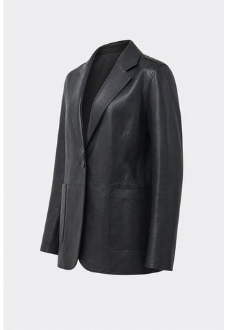 Blazer Astromelia En Cuero Ovino Para Mujer Silueta Recta Blazer Astromelia En Cuero Ovino Para Mujer Silueta Recta Negro S VÉLEZ Vélez