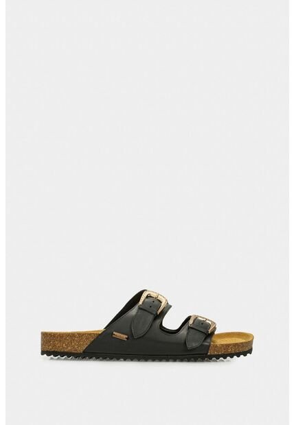Sandalia Plana Pilos De Cuero Para Mujer Suela Corcho Sandalia Plana Pilos De Cuero Para Mujer Suela Corcho Negro 38 VÉLEZ