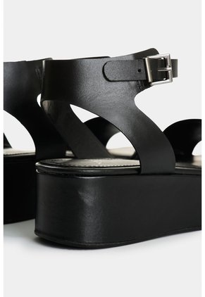 Sandalia Plataforma De Cuero Para Mujer Soren Sandalia Plataforma De Cuero Para Mujer Soren Negro 40 VÉLEZ