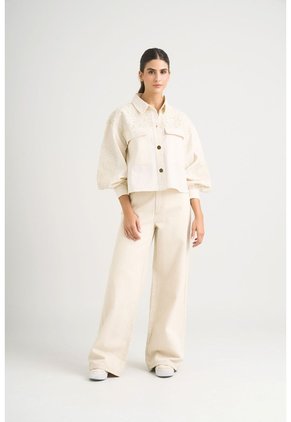 Chaqueta Aguamarina De Tela Para Mujer Bordados En Gamuza Chaqueta Aguamarina De Tela Para Mujer Bordados En Gamuza Blanco XL VÉLEZ
