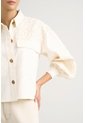Chaqueta Aguamarina De Tela Para Mujer Bordados En Gamuza Chaqueta Aguamarina De Tela Para Mujer Bordados En Gamuza Blanco XL VÉLEZ de Vélez