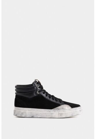Tenis Bota Alena De Cuero Para Mujer Detalle Brillo Tenis Bota Alena De Cuero Para Mujer Detalle Brillo Negro 34 VÉLEZ Vélez