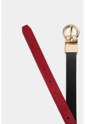 Cinturón Doble Faz Rea 2.0 De Cuero Liso Para Mujer Puntera Hexagonal Cinturón Doble Faz Rea 2.0 De Cuero Liso Para Mujer Puntera Hexagonal Negro M VÉLEZ