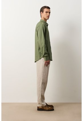 Camisa En Popelina Para Hombre Semifitted Camisa En Popelina Para Hombre Semifitted Verde Oliva L VÉLEZ