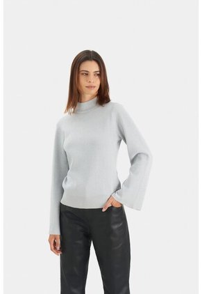 Sweater Misolis Tejido Para Mujer Hilos Lurex Sweater Misolis Tejido Para Mujer Hilos Lurex Plata XL Vélez
