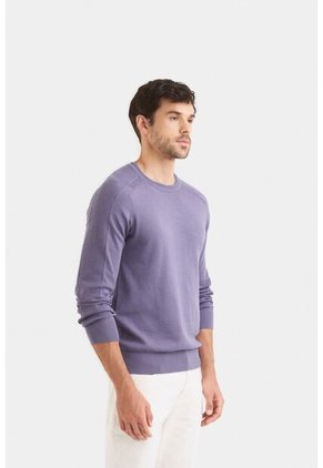 Sweater Tejido En Algodón Para Hombre Manga Ranglan Sweater Tejido En Algodón Para Hombre Manga Ranglan Lila XXL Vélez