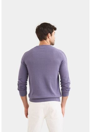 Sweater Tejido En Algodón Para Hombre Manga Ranglan Sweater Tejido En Algodón Para Hombre Manga Ranglan Lila XXL Vélez