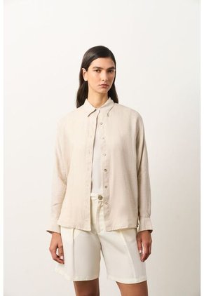 Camisa Manga Larga En Lino Para Mujer Peonia Camisa Manga Larga En Lino Para Mujer Peonia Arena M VÉLEZ