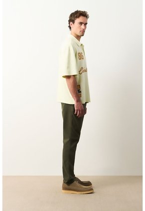 Polo Cropped En Algodón Para Hombre Primavera Polo Cropped En Algodón Para Hombre Primavera Amarillo Limon L VÉLEZ