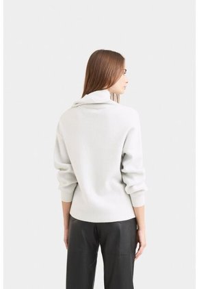 Sweater Calas Tejido Para Mujer Solapa Efecto Drapeado Sweater Calas Tejido Para Mujer Solapa Efecto Drapeado Blanco XL Vélez