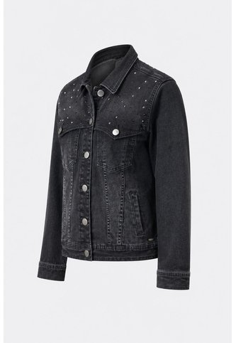 Chaqueta En Denim Para Mujer Western Chaqueta En Denim Para Mujer Western Negro XS VÉLEZ Vélez