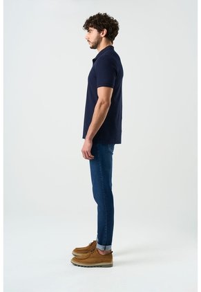 Polo Manga Corta Essential Para Hombre Textura Polo Manga Corta Essential Para Hombre Textura Azul Oscuro XL VÉLEZ