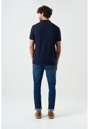 Polo Manga Corta Essential Para Hombre Textura Polo Manga Corta Essential Para Hombre Textura Azul Oscuro XL VÉLEZ