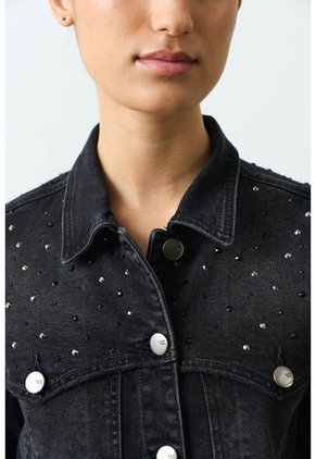 Chaqueta En Denim Para Mujer Western Chaqueta En Denim Para Mujer Western Negro XS VÉLEZ
