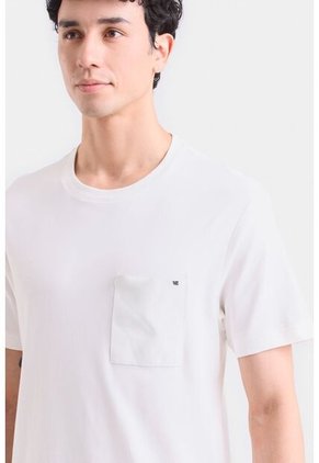 Camiseta En Algodón Para Hombre Bolsillo Cuero Camiseta En Algodón Para Hombre Bolsillo Cuero Blanco L VÉLEZ