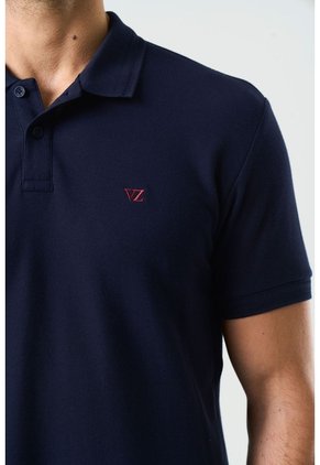 Polo Manga Corta Essential Para Hombre Textura Polo Manga Corta Essential Para Hombre Textura Azul Oscuro XL VÉLEZ