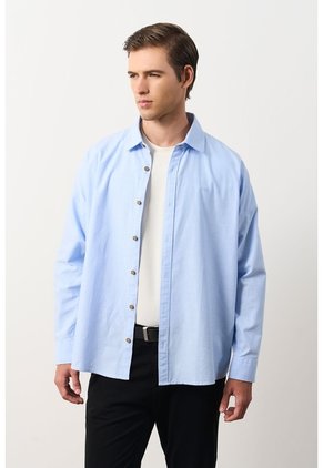 Camisa Para Hombre Ruibarbo Camisa Para Hombre Ruibarbo Azul Claro XL VÉLEZ