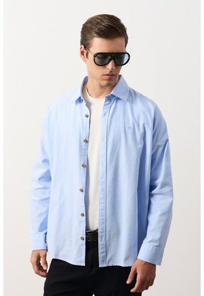 Camisa Para Hombre Ruibarbo Camisa Para Hombre Ruibarbo Azul Claro XL VÉLEZ
