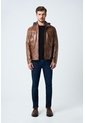 Chaqueta Belmont De Cuero Para Hombre Capucha Y Pechera Chaqueta Belmont De Cuero Para Hombre Capucha Y Pechera Miel L VÉLEZ de Vélez