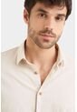 Camisa Manga Larga En Lino Para Hombre Semiffited Camisa Manga Larga En Lino Para Hombre Semiffited Beige L Vélez de Vélez