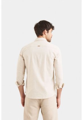 Camisa Manga Larga En Lino Para Hombre Semiffited Camisa Manga Larga En Lino Para Hombre Semiffited Beige L Vélez